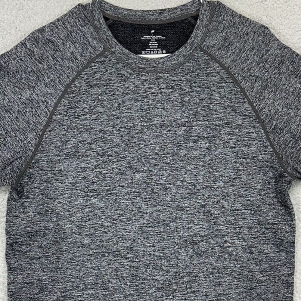 Fabletics Performance Shirt Adult Large Grey Black Nylon Blend Activewear Mens
